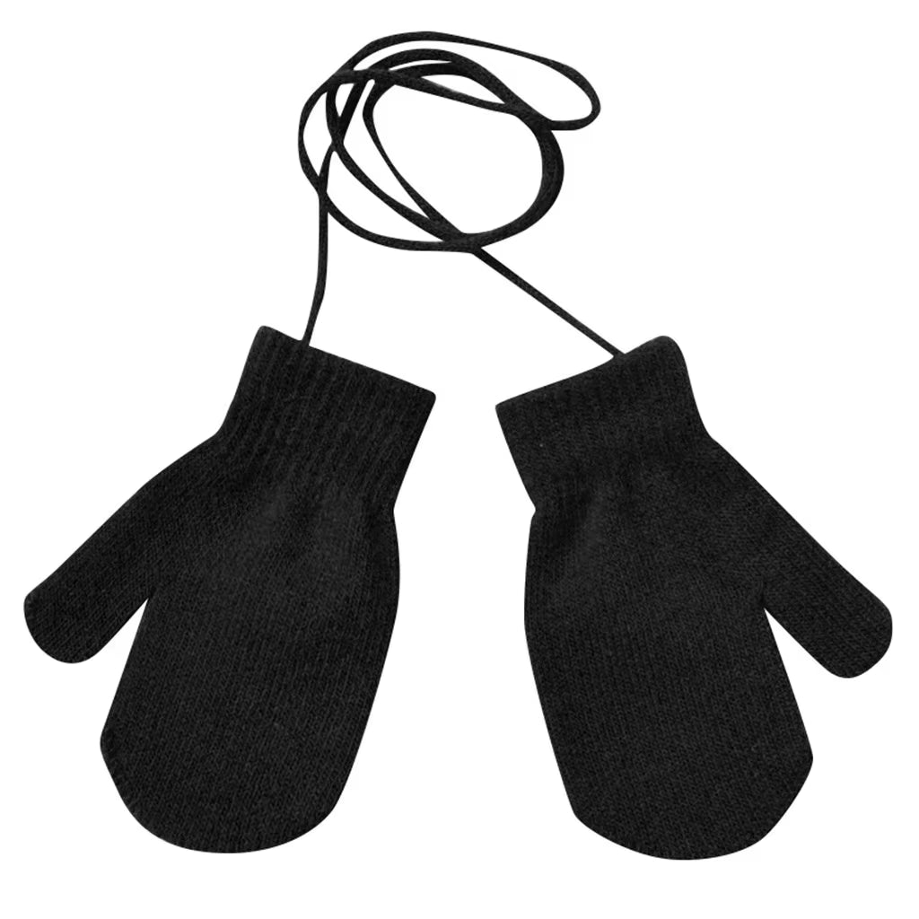 Kids Gloves 13*6Cm 1-4 Years Children Winter Warm Gloves Patchwork Knitted Cute Handschoenen with String Hand Gloves Guantes
