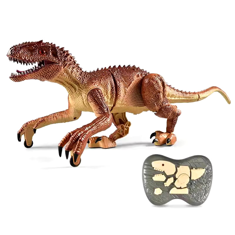Upgraded Chargeable Remote Control Dinosaur Toys Kids Jurassic Dinosaur Simulation Velociraptor Toy with LED Light and Roaring