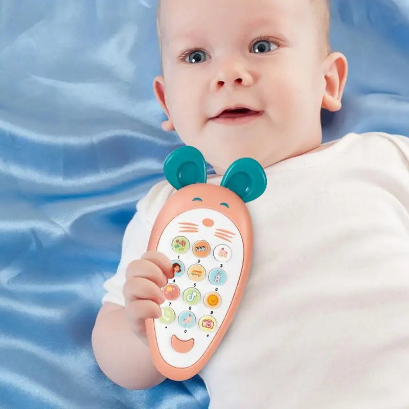Musical Cell Phone Toy Learning Play Toy Phone Children Pretend Phone Music Player Puzzle Storytelling Machine for 1-3 Year Old