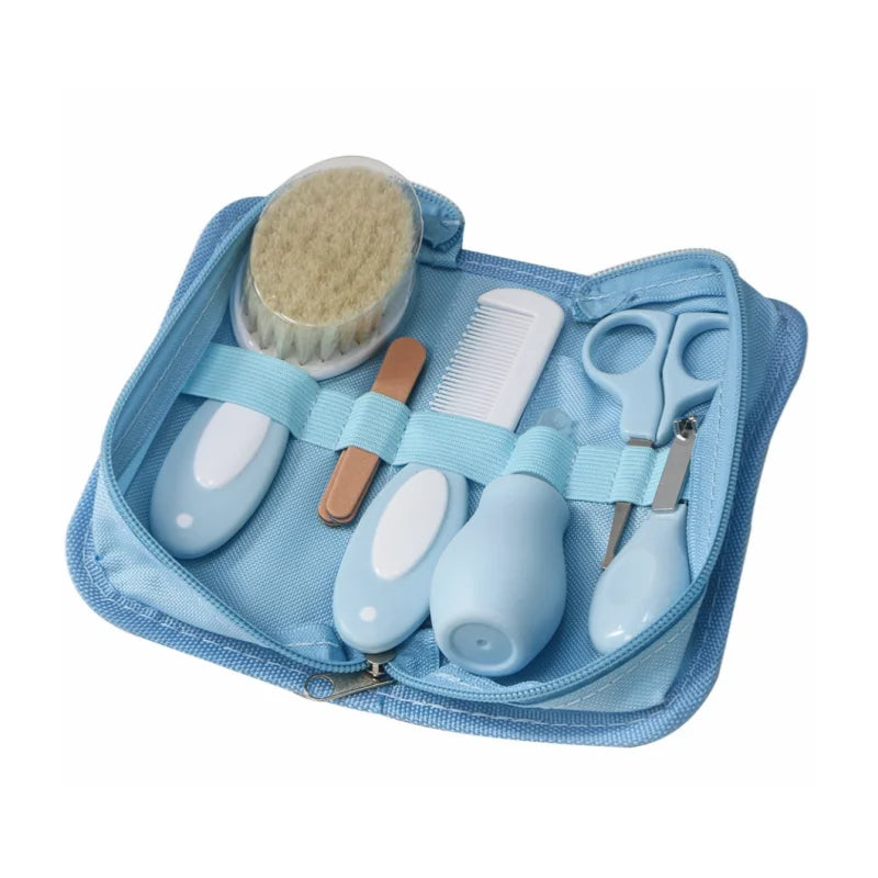Baby Care Kit Six-Piece Baby Nasal Inhaler Nail Clipper Brush File Comb Scissors Set Daily Cleaning and Care Accessories for Bab