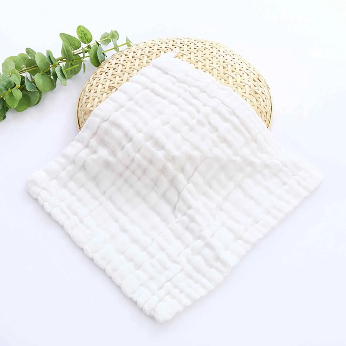 10Pcs Baby Muslin Washcloths Cotton Baby Wipes Soft Newborn Baby Face Towel for Sensitive Skin Baby Organic White Towels