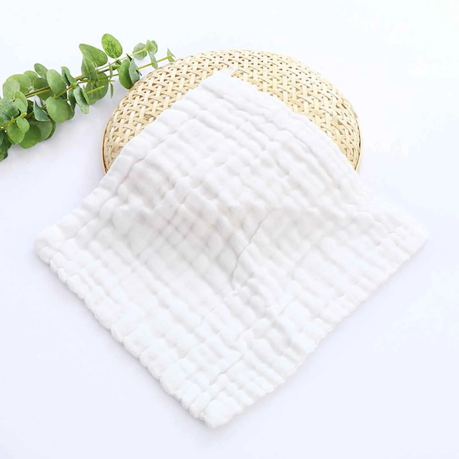 10Pcs Baby Muslin Washcloths Cotton Baby Wipes Soft Newborn Baby Face Towel for Sensitive Skin Baby Organic White Towels