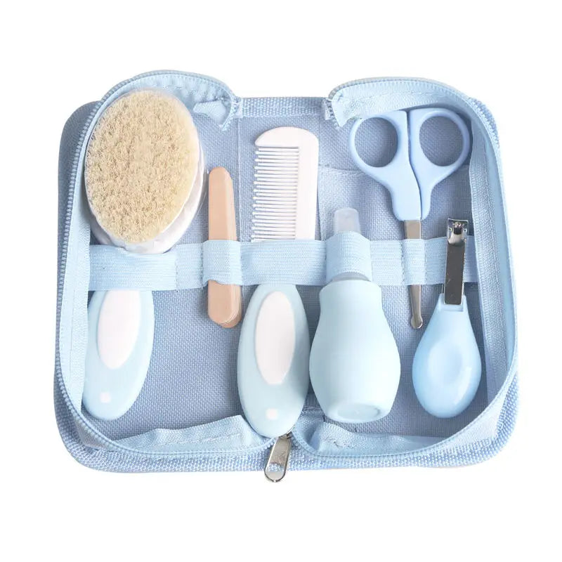Baby Care Kit Six-Piece Baby Nasal Inhaler Nail Clipper Brush File Comb Scissors Set Daily Cleaning and Care Accessories for Bab