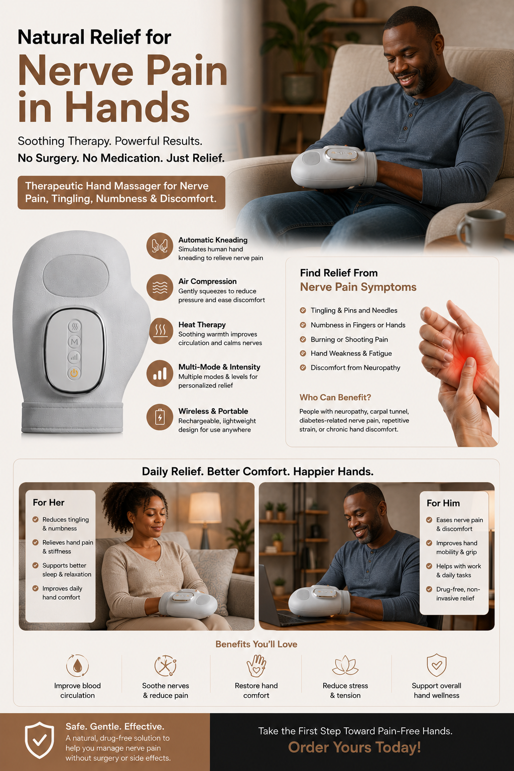 Therapeutic Pain Relief Hand Massager