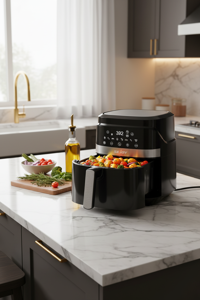 Air fryer healthy meal prep - portrait