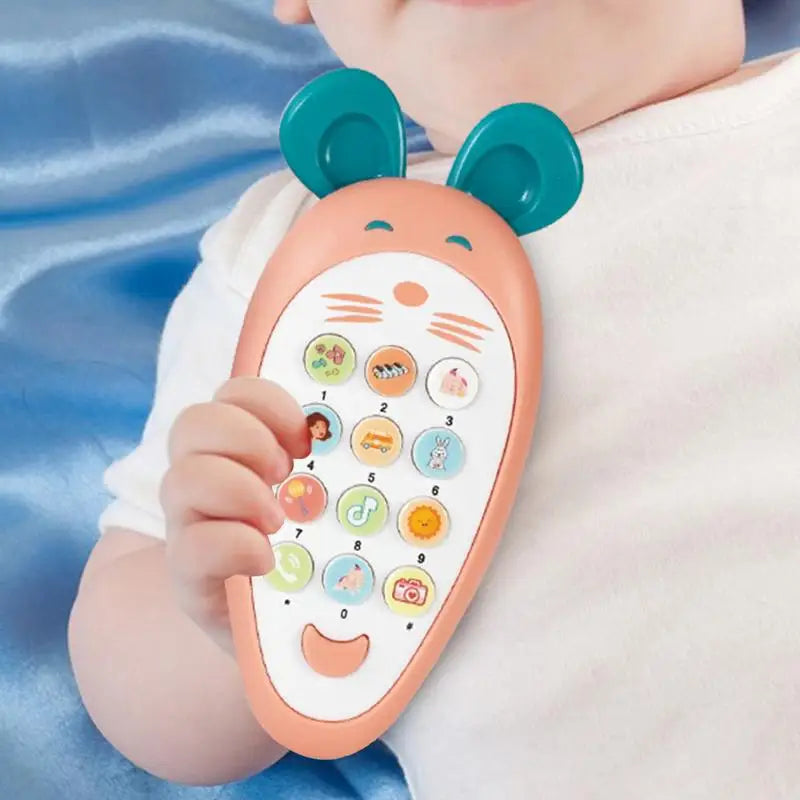 Musical Cell Phone Toy Learning Play Toy Phone Children Pretend Phone Music Player Puzzle Storytelling Machine for 1-3 Year Old