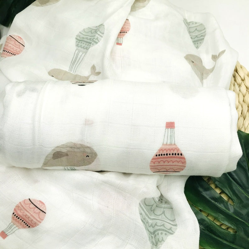 Baby Bamboo Fiber Swaddle Blanket .