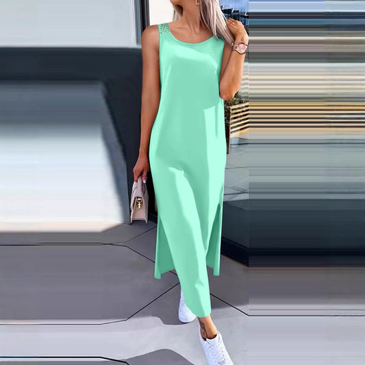 Women Sleeveless  Dress With Lace Design Back .