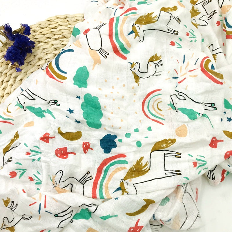 Baby Bamboo Fiber Swaddle Blanket .