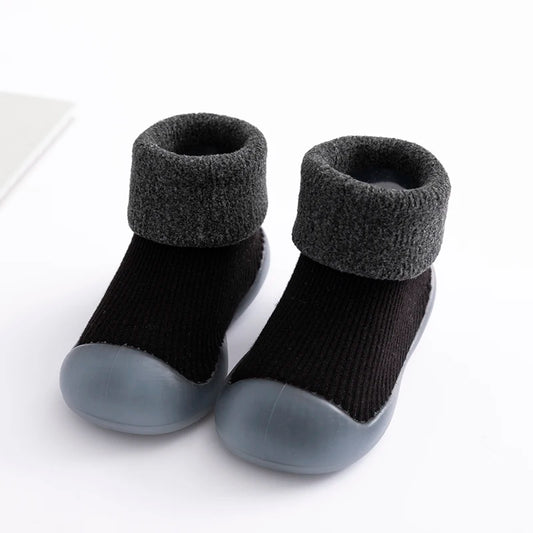 Baby Winter Warm Fluffy Long Sock Shoes Toddler Boys Girls Soft Rubber First Walkers 6M-3T Children Indoor Anti-Slip Floor Shoes