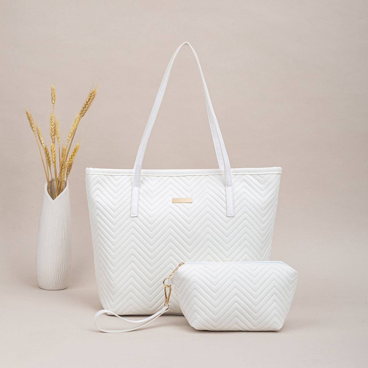 Women Embroidery Shoulder Tote Bag Set
