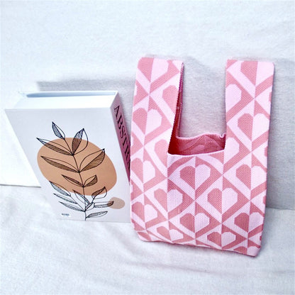 Knitted Tote Bag with Floral Design