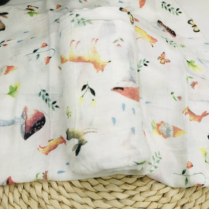 Baby Bamboo Fiber Swaddle Blanket .