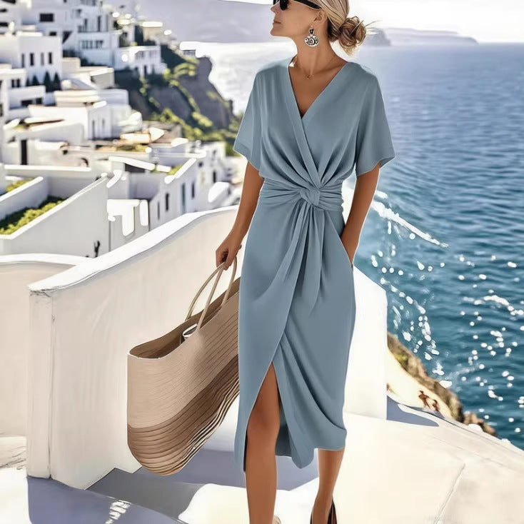 Womens Satin Wrap Dress