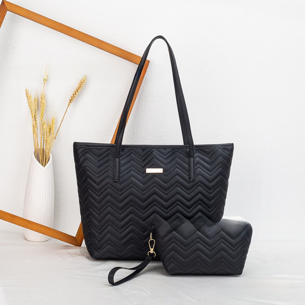 Women Embroidery Shoulder Tote Bag Set
