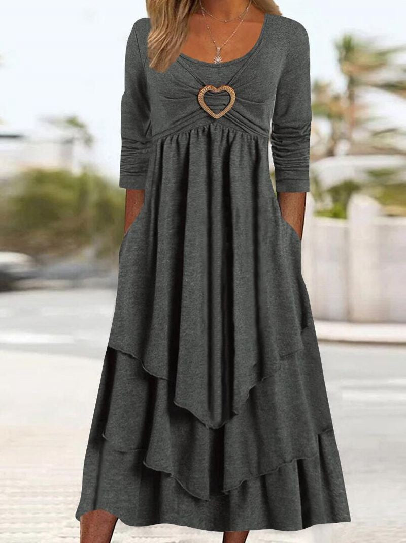 Heart Accent Layered High-Waist Dress