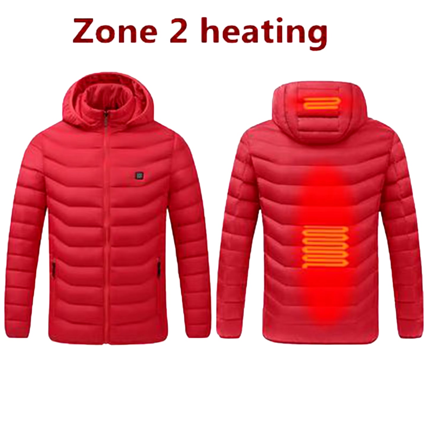 Solid Color Heating Coats Winter Fashion Stand Collar Warm Jackets Smart Charging Heating Overcoats USB Intelligent 2 Zone Coat