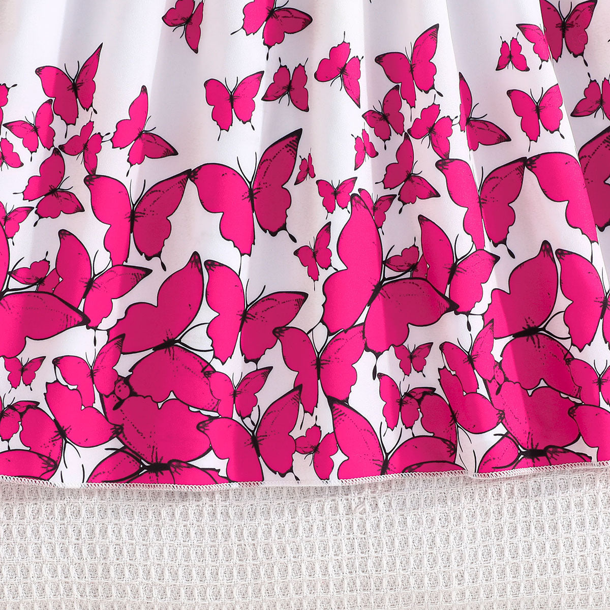 Girls Flutter Sleeve Butterfly Print Dress