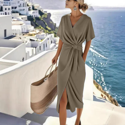 Womens Satin Wrap Dress