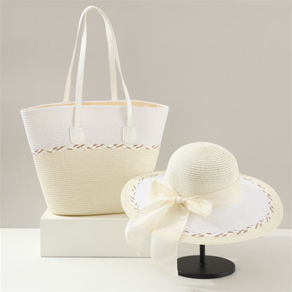 Bow Design Sun Hat and Bag Set