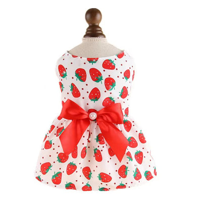 Pet  Print Dress With Bow