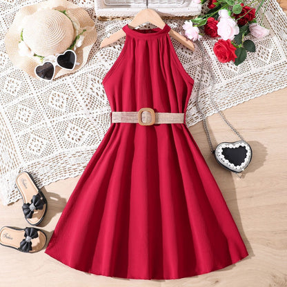 Girls Sleeveless A-Line Dress
