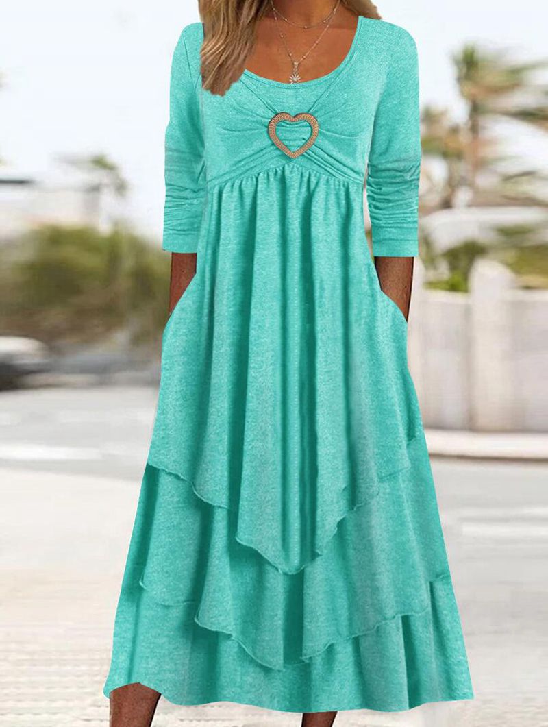 Heart Accent Layered High-Waist Dress