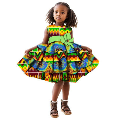 African Women Clothing Kids Dashiki Traditional Cotton Dresses Matching Africa Print Dresses Children Summer BRW WYT76