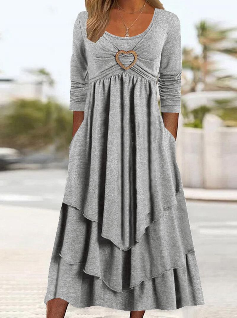 Heart Accent Layered High-Waist Dress