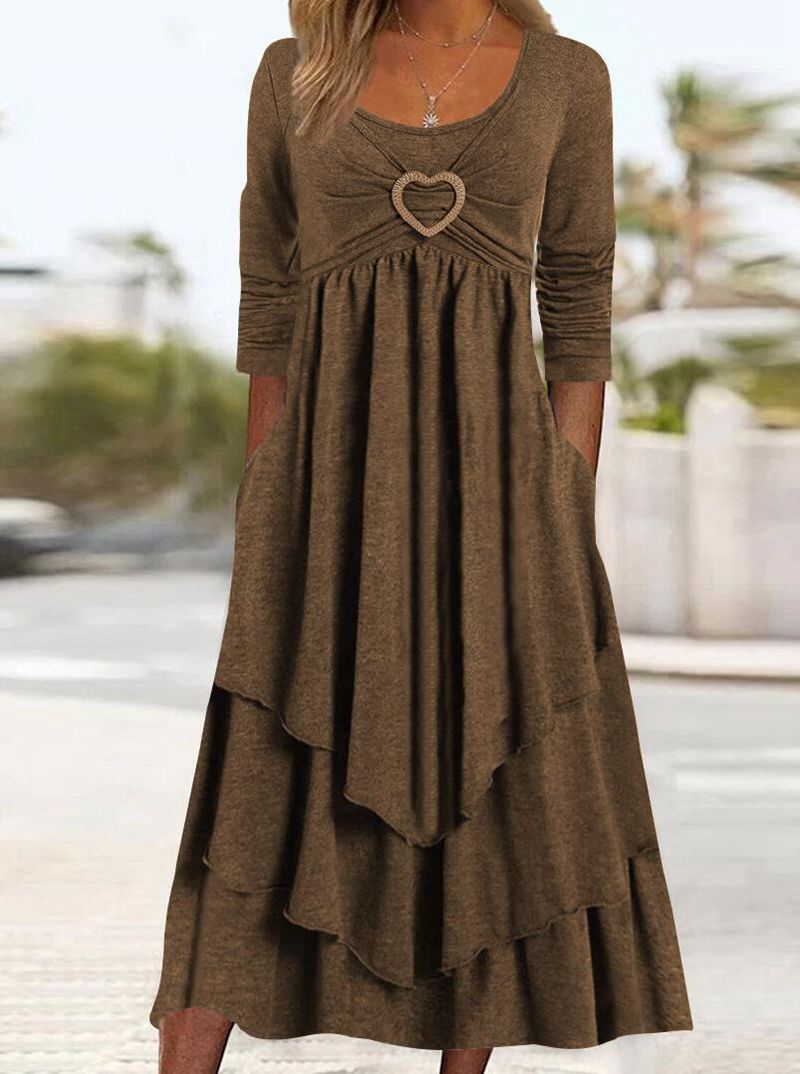 Heart Accent Layered High-Waist Dress