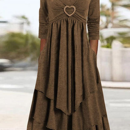 Heart Accent Layered High-Waist Dress