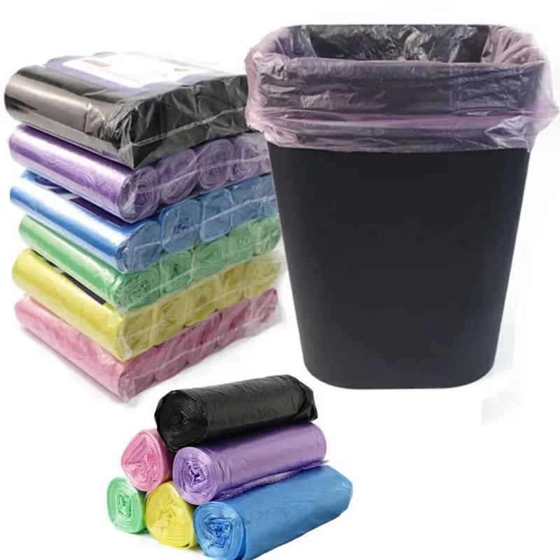 5 Rolls Disposable Small Trash Bags Portable Pe Rubbish Bags Wastebasket Bags Small Garbage Bags Office Kitchen Waste