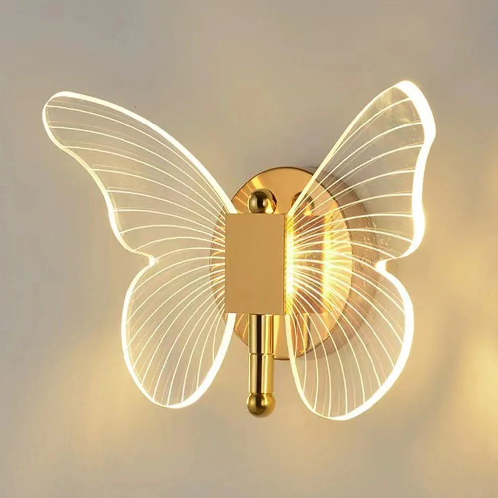 LED Butterfly Acrylic Wall Lamp Indoor Lighting Bedroom Bedside Living Room Staircase Decoration Lighting Wall Lamp