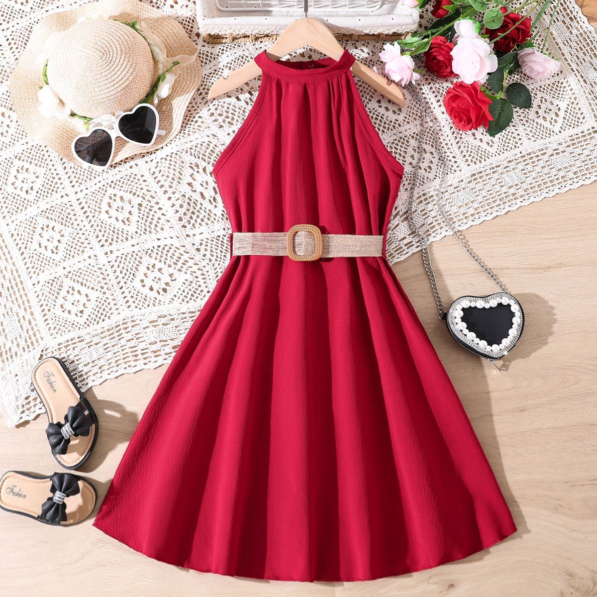 Girls Sleeveless A-Line Dress