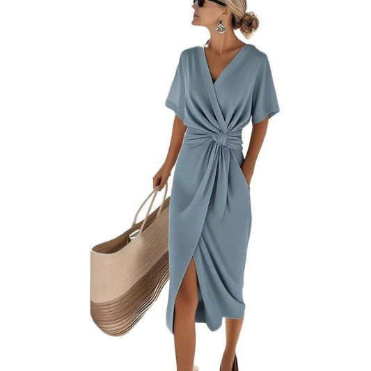 Womens Satin Wrap Dress