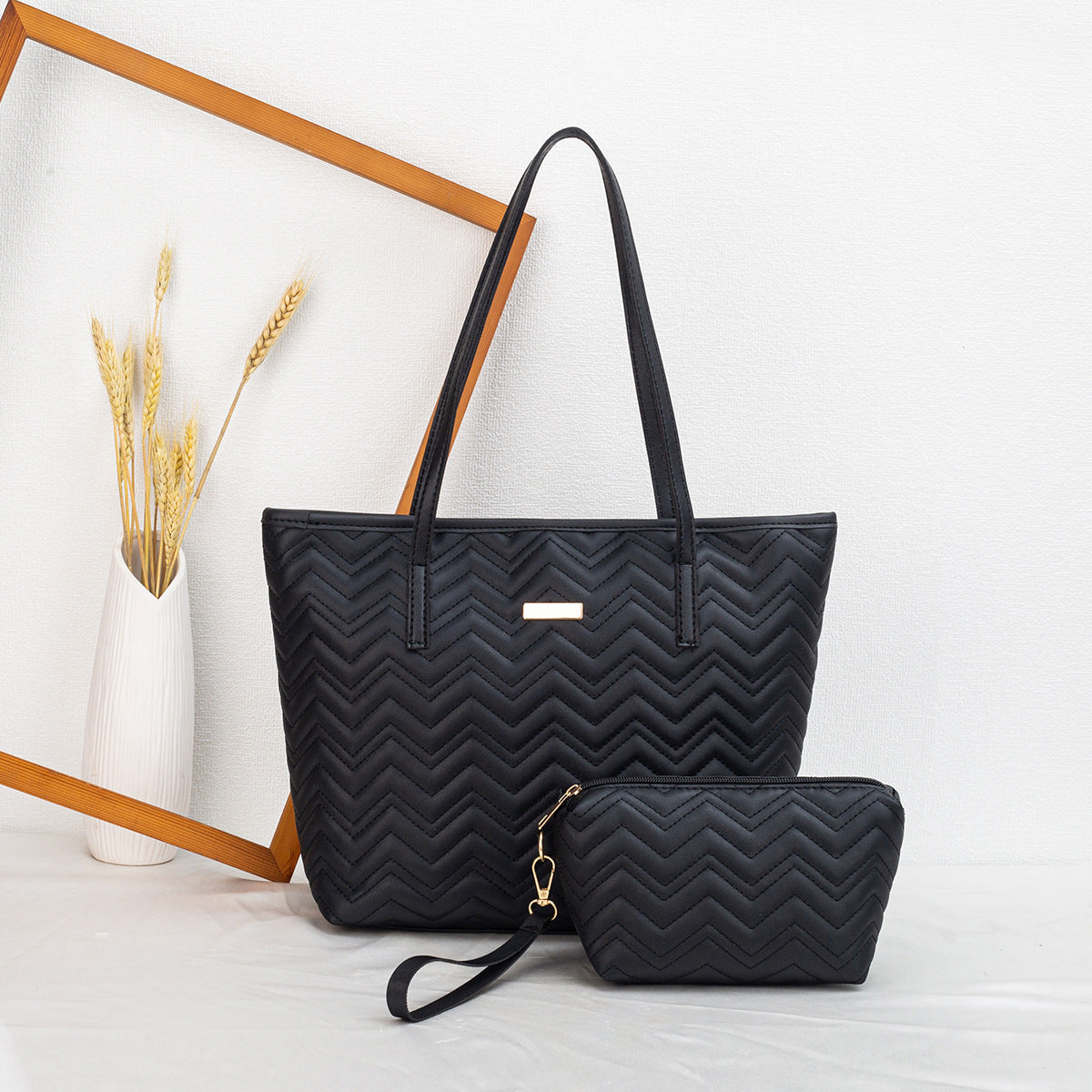 Women Embroidery Shoulder Tote Bag Set