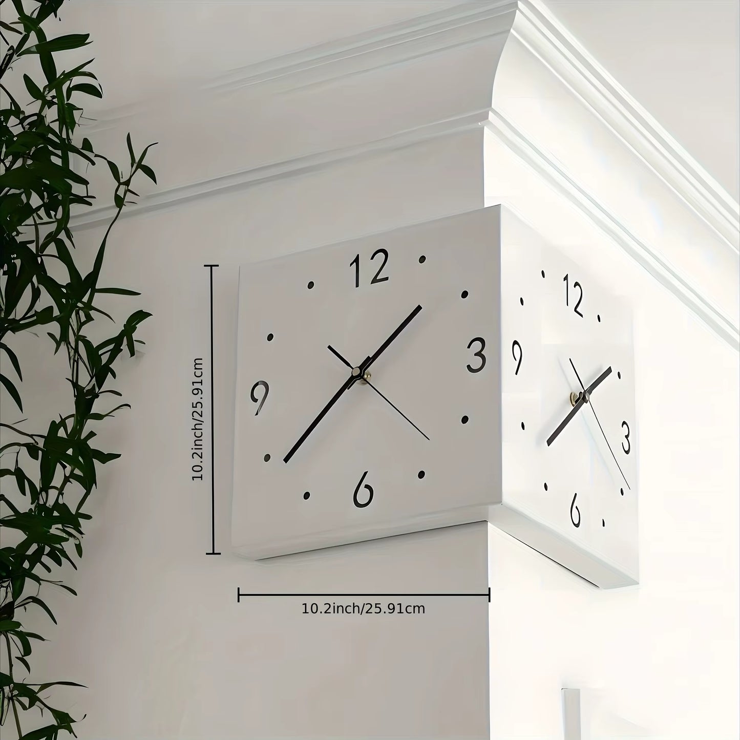Corner Modern Wall Clock, Stylish Double-Sided Luminous Wall Clock, Sensor Luminous Corner Wall Clock, Mute Wall Clock