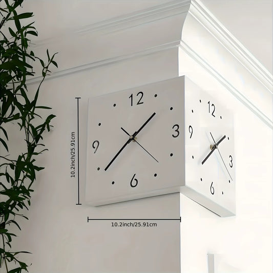Corner Modern Wall Clock, Stylish Double-Sided Luminous Wall Clock, Sensor Luminous Corner Wall Clock, Mute Wall Clock