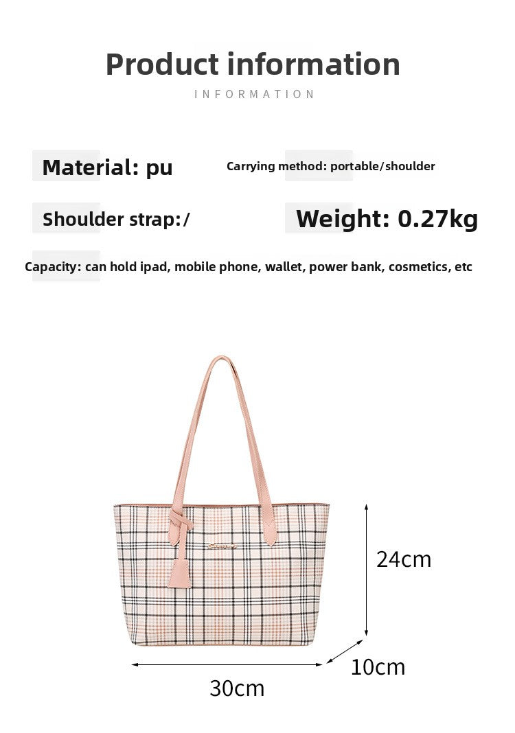 Plaid Printed Tote Bag