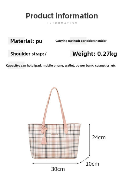 Plaid Printed Tote Bag