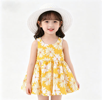 Baby Girl Summer Dress with Bow And Hat