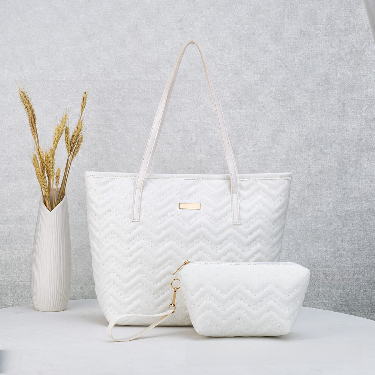 Women Embroidery Shoulder Tote Bag Set