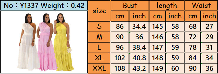Linen Slanted Shoulder Maxi Dress