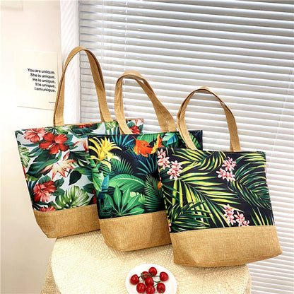 Artisan Design Cotton Linen Zip Tote Bag