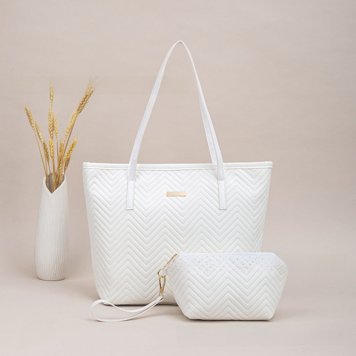 Women Embroidery Shoulder Tote Bag Set