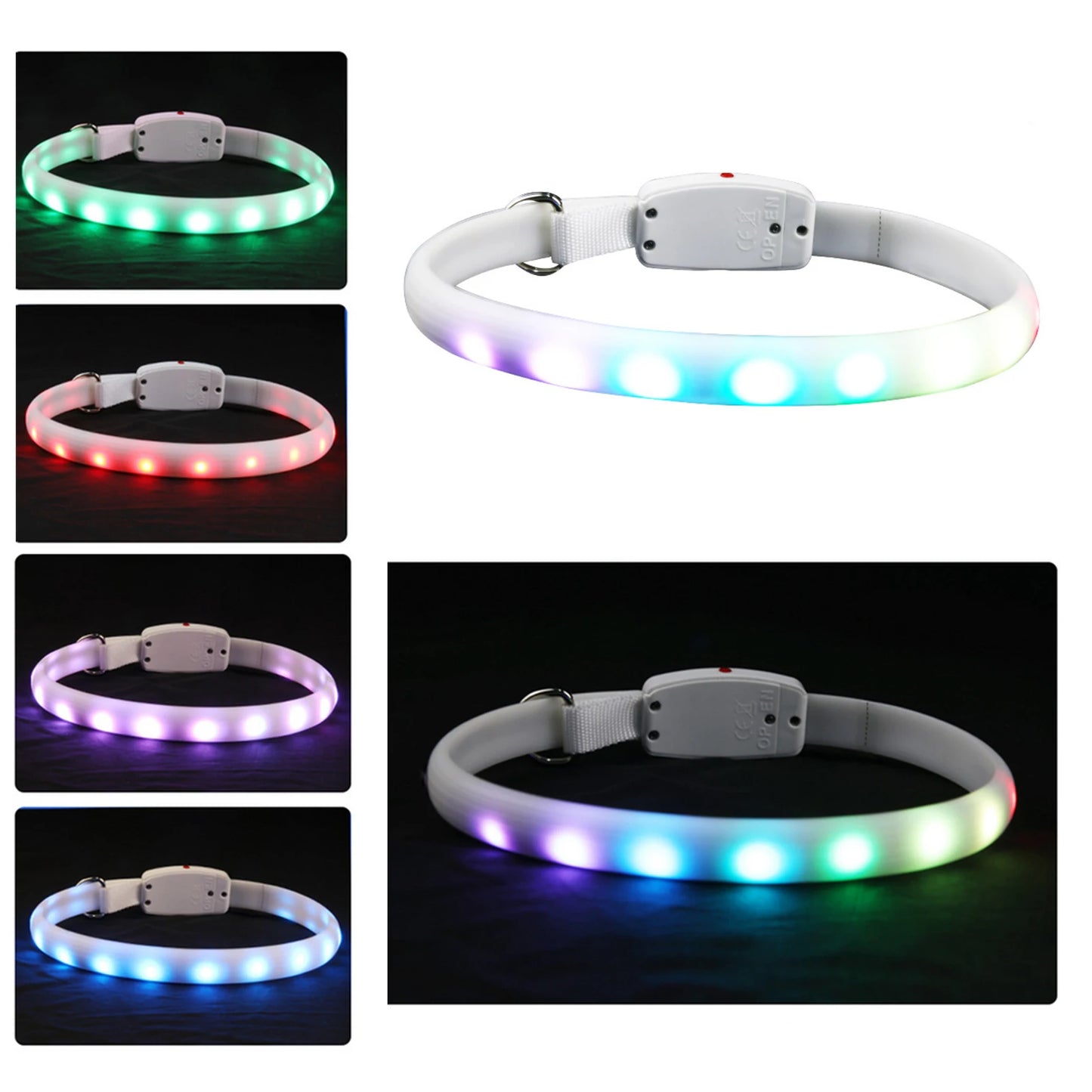 LED Dog Collar USB Pet Cat Dog Collar LED Flashing Light up Night Safety Belt Anti-Lost Dogs Glowing Luminous Collars Cat Collar