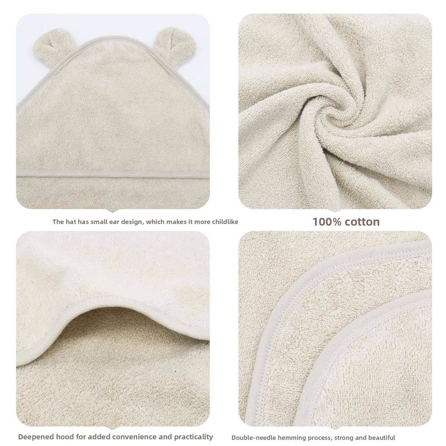 Cotton  Hooded Baby Bath Towel .