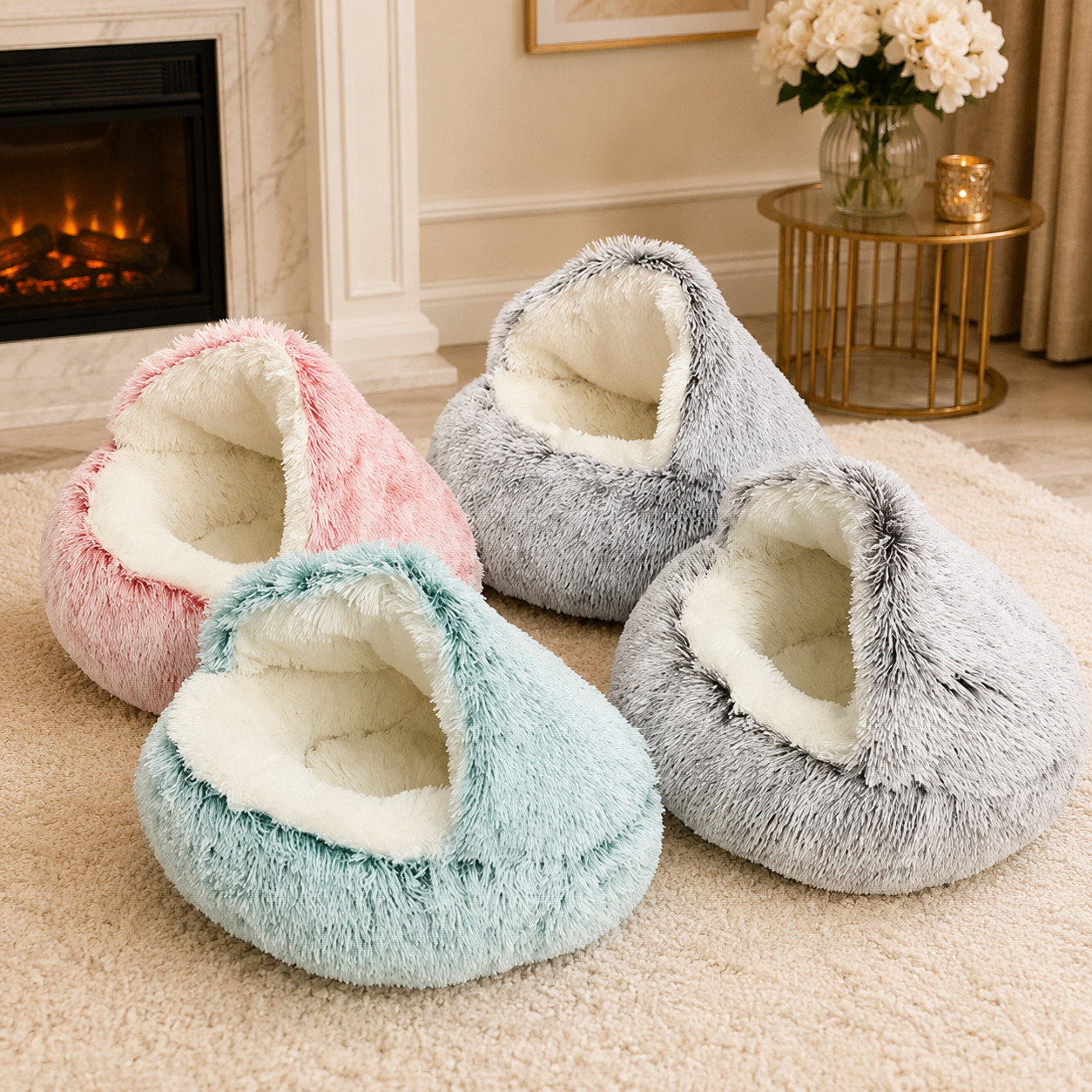 Cozy Plush Pet Bed for Cats & Small Dogs