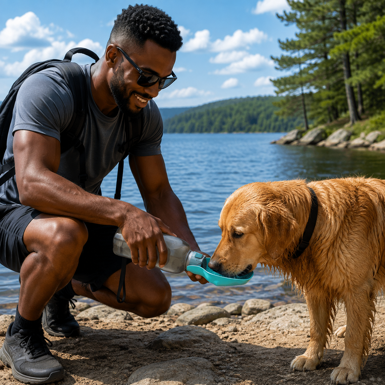 800Ml Dogs Water Bottle Portable High Capacity Leakproof Pet Foldable Drinking Bowl