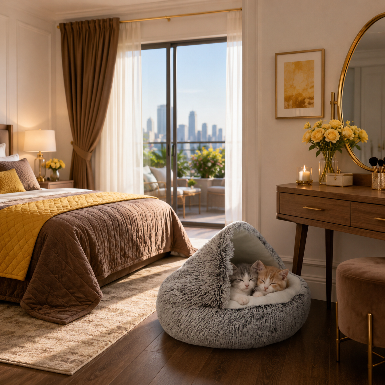 Cozy Plush Pet Bed for Cats & Small Dogs